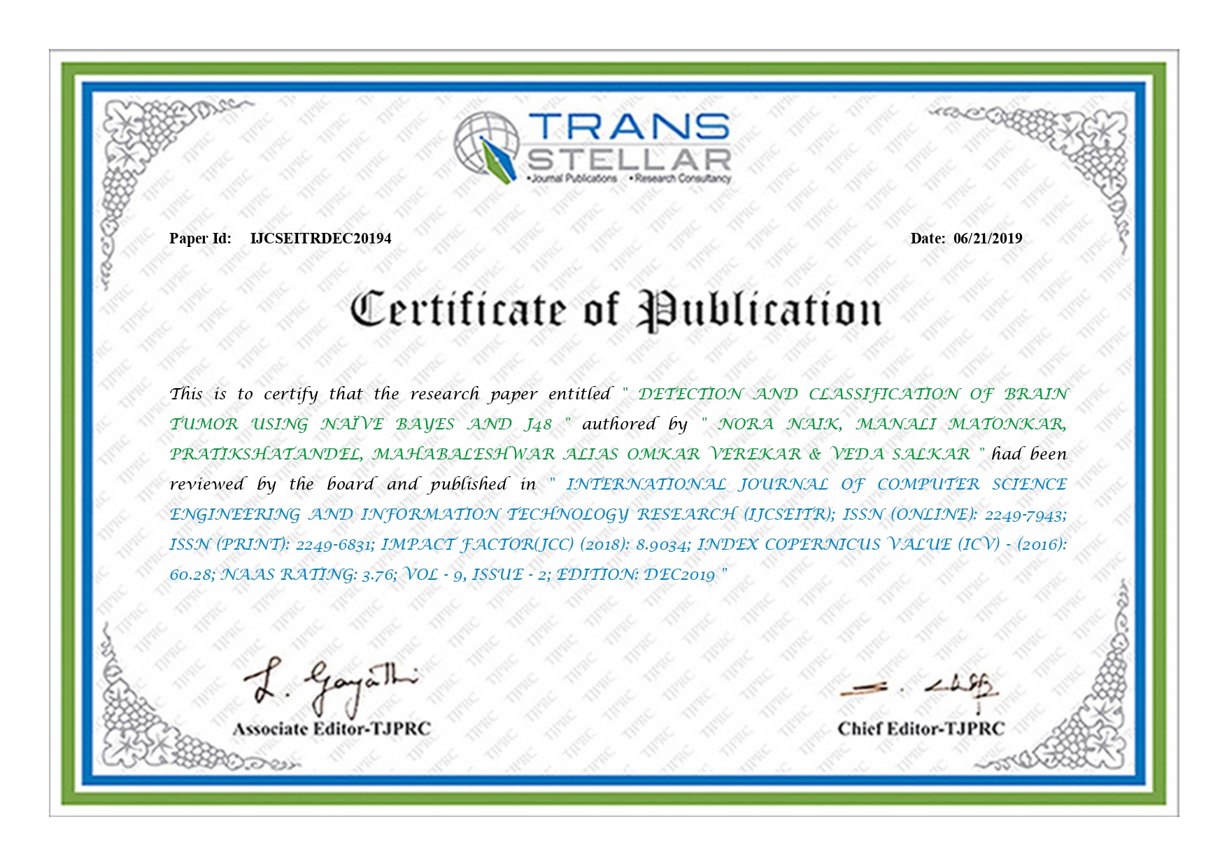 Reflections on My Research Paper: Brain Tumor Detection Using Machine Learning