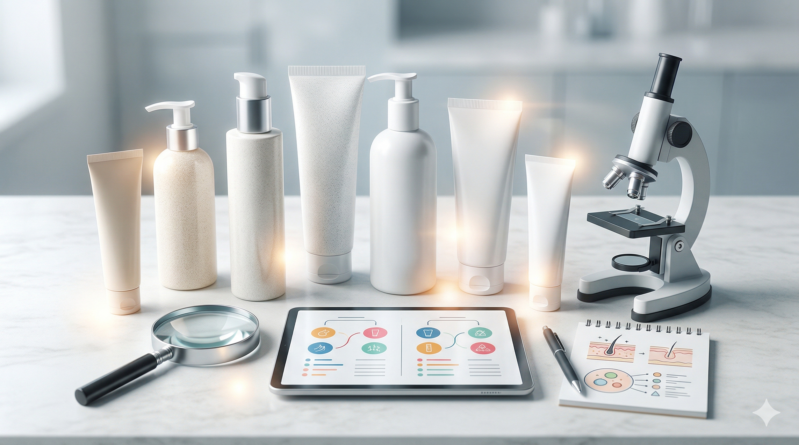 Facial cleansers and laboratory equipment
