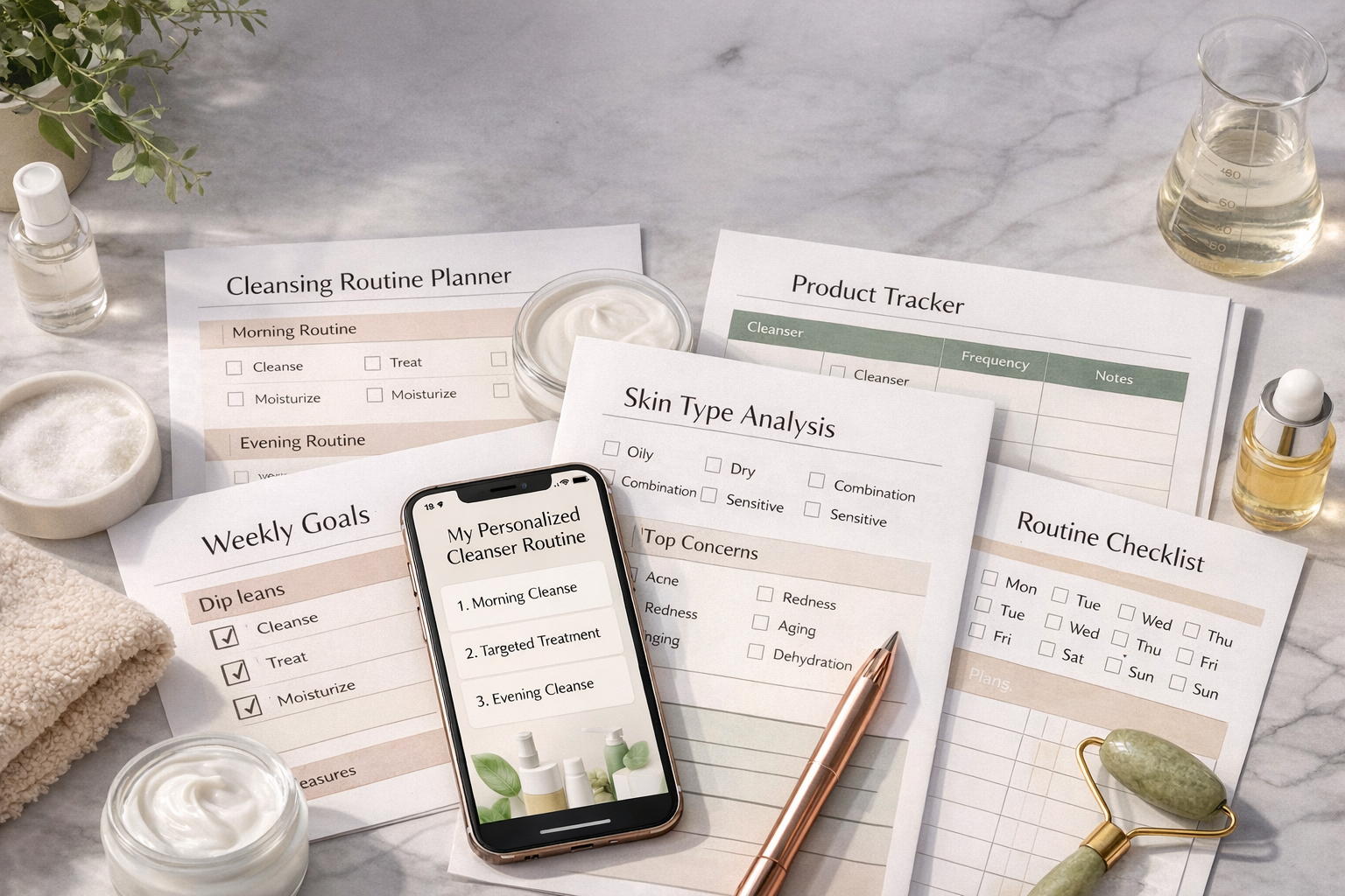 Skincare templates and products