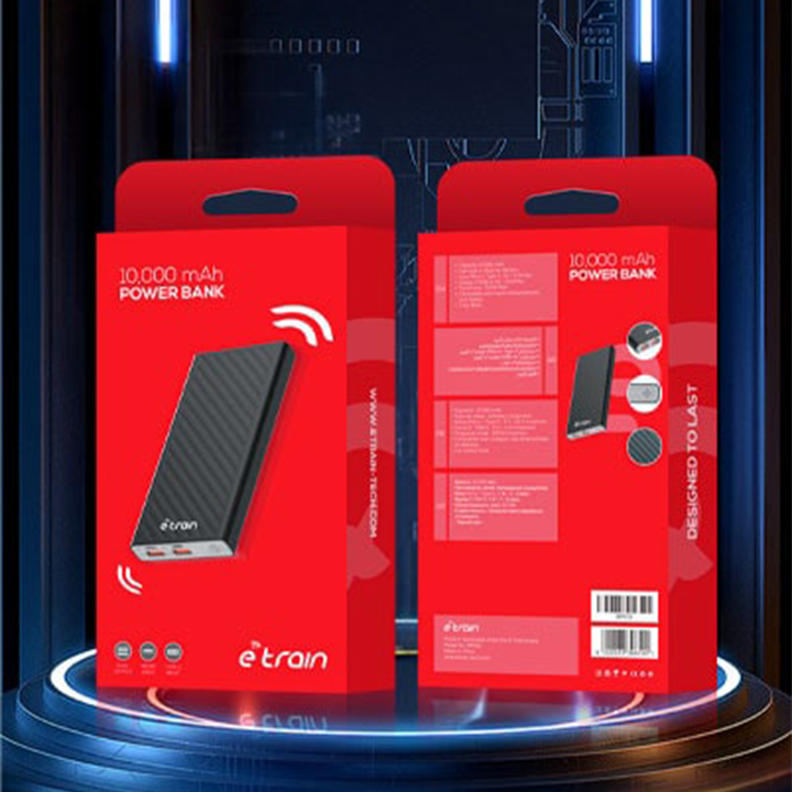 E-train MP510 - باور بانك 10000 مللي أمبير - أسود - 2