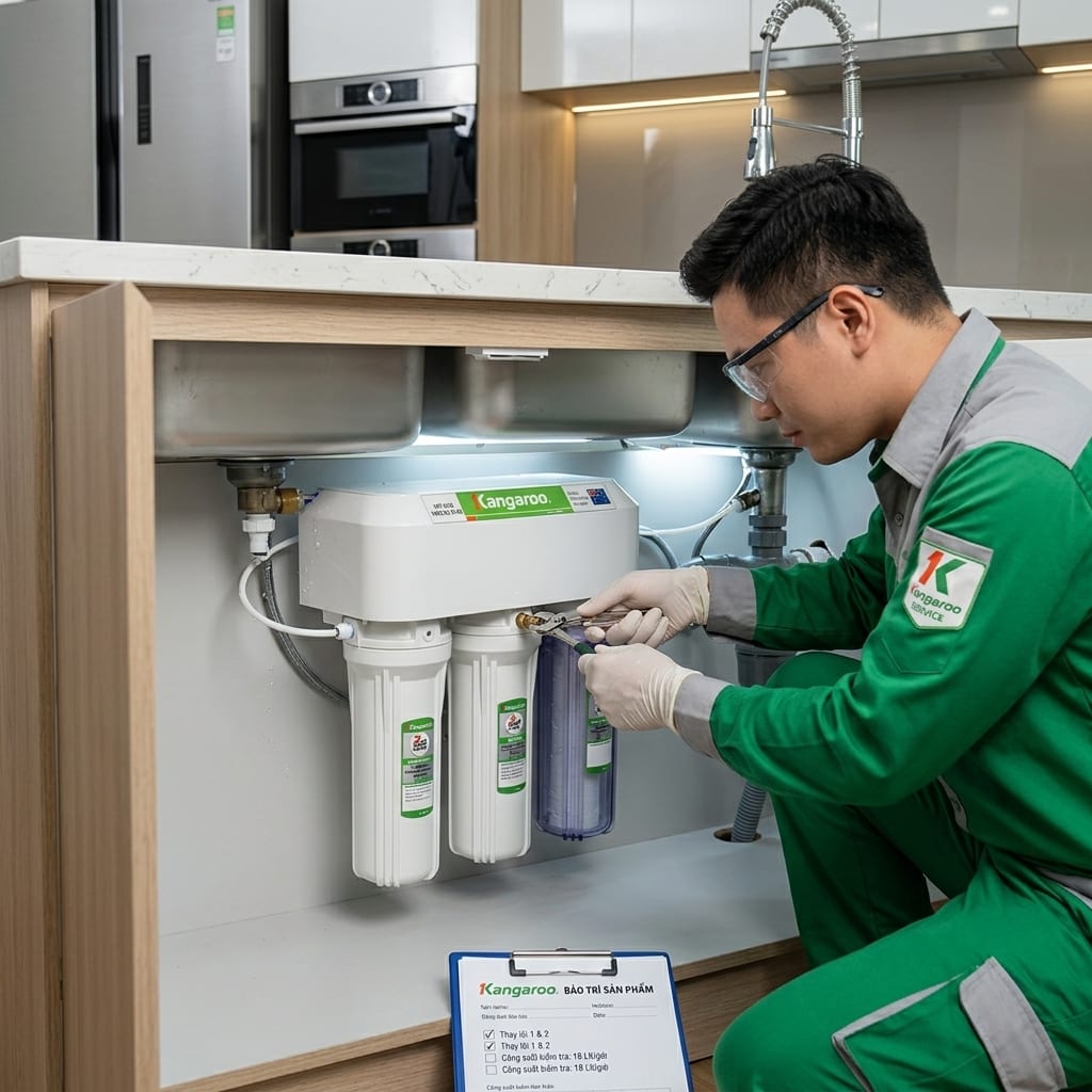 Cách Sửa Các Lỗi Thường Gặp Ở Máy Lọc Nước Âm Tủ Bếp Karofi, Kangaroo