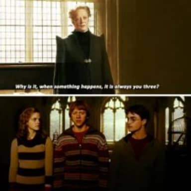 Always You Three meme template: A stern woman in black stands above three young people looking innocent.