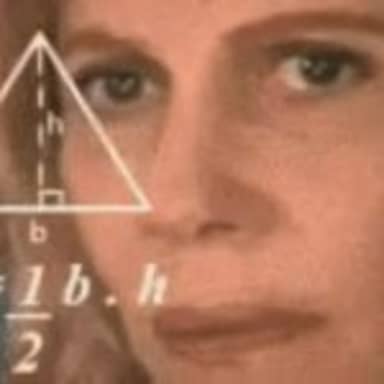 Confused Math Lady meme template: Close-up on a woman's face with a mathematical formula overlaid on her forehead, appearing confused or deep in thought.