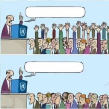 People Raising Hands meme template