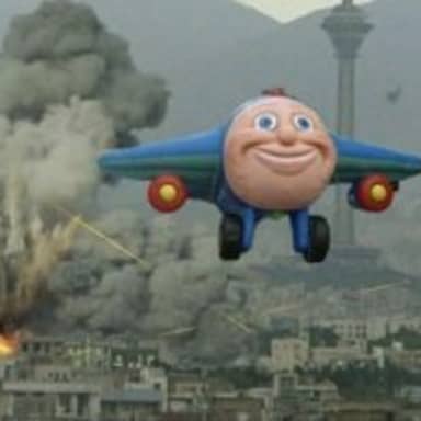 Plane Flying From Explosions meme template