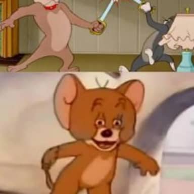 Tom And Spike Fighting meme template