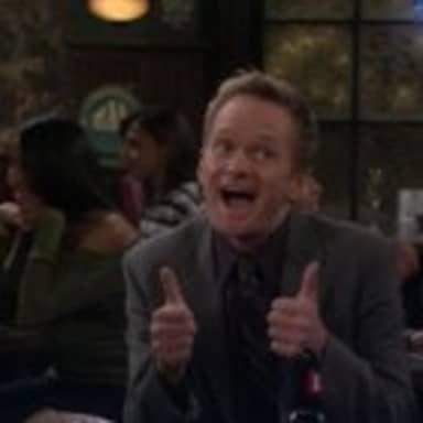 Barney Stinson Win meme template: A man in a suit gives two enthusiastic thumbs up while smiling broadly in a bar setting.