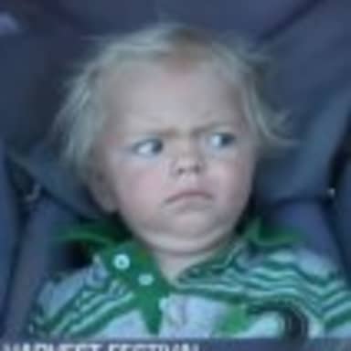 Baby Cry meme template: Two vertical panels showing a baby with a skeptical, then crying, expression.