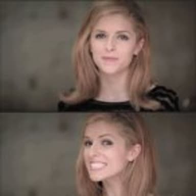 Bad Pun Anna Kendrick meme template: Three vertical panels of Anna Kendrick making a playful, mischievous, and then delighted face.