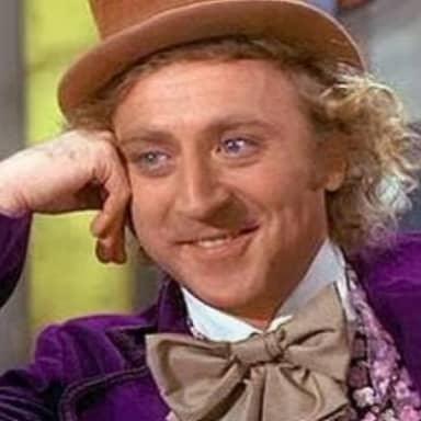 Condescending Wonka meme template: Willy Wonka with his hand on his chin and a condescending smile.