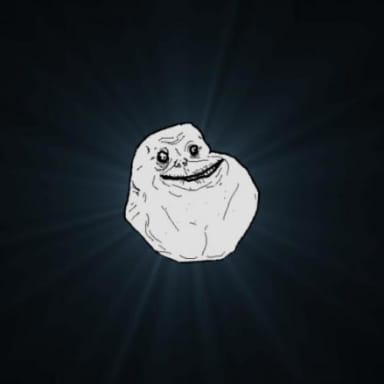 Forever Alone meme template: A lonely cartoon face communicates isolation with a simple, exaggerated expression that suits a short caption about being left out.
