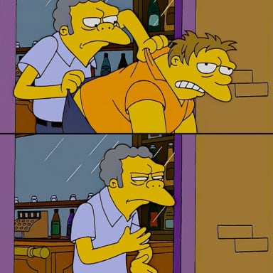 Moe Throws Barney meme template