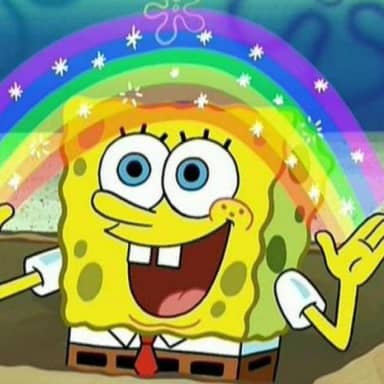 Spongebob Rainbow meme template