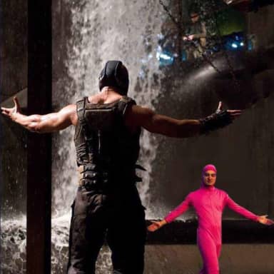 Pink Guy Vs Bane meme template
