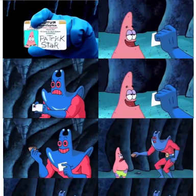 Patrick Not My Wallet meme template