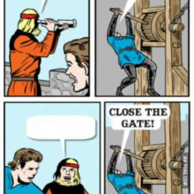 Open The Gate A Little meme template