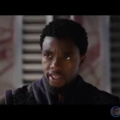 Black Panther Get This Man A Shield meme template: Black Panther points emphatically at something off-screen while his expression shows increasing frustration or urgency.