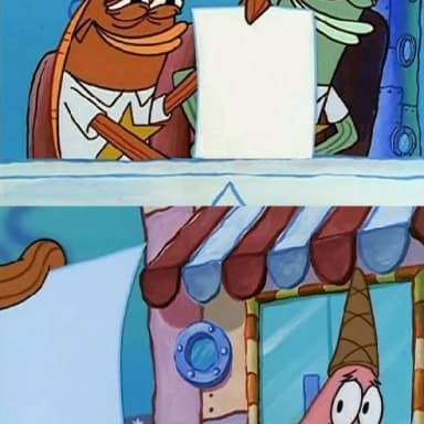 Patrick Scared meme template