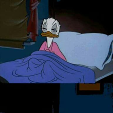 Sleepy Donald Duck In Bed meme template