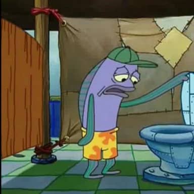Oh Thats A Toilet Spongebob Fish meme template