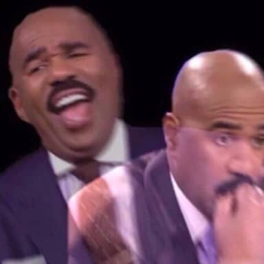 Steve Harvey Laughing Serious meme template