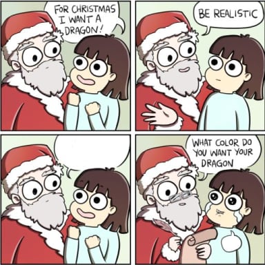 For Christmas I Want A Dragon meme template