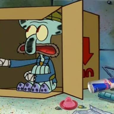 Squidward Poor meme template