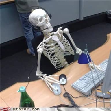 Skeleton Computer meme template