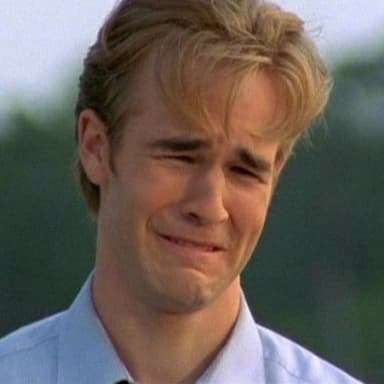 1990s First World Problems meme template: A close-up shot of a young man with blonde hair, wearing a light blue collared shirt, crying with a pained expression. His eyes are squeezed shut and his mouth is contorted.