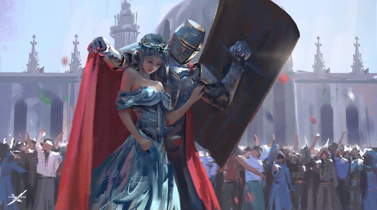 Knight Protecting Princess meme template