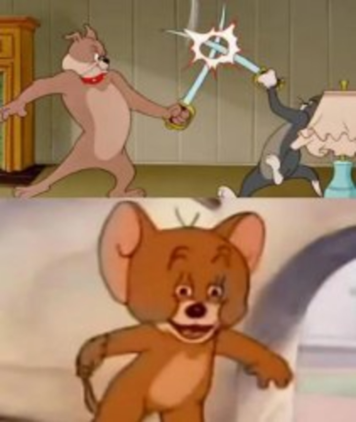 Tom And Spike Fighting meme template