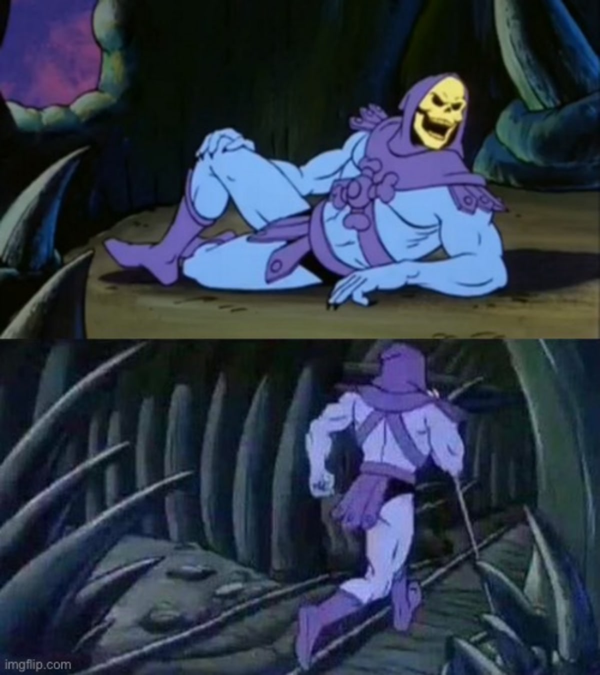 Skeletor Disturbing Facts meme template