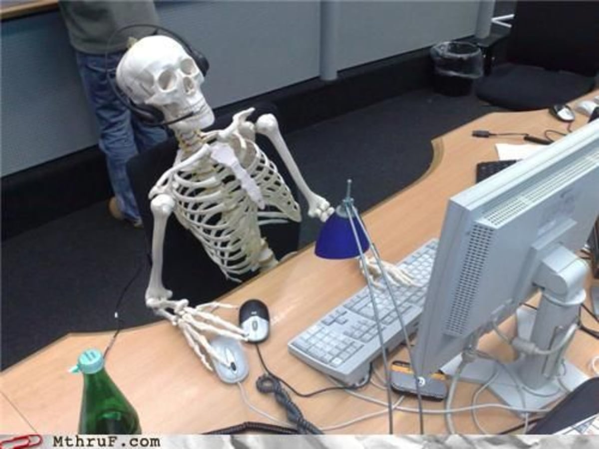 Skeleton Computer meme template