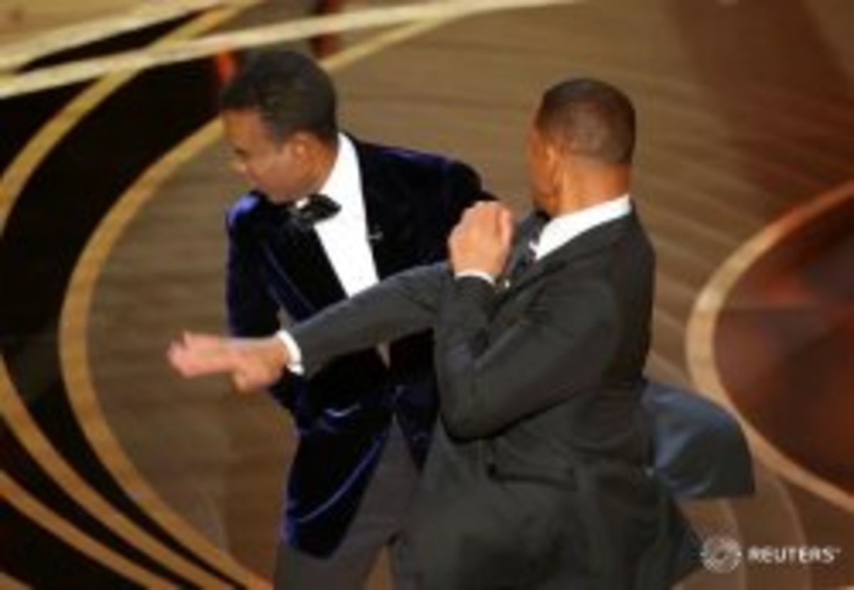 Will Smith Punching Chris Rock meme template