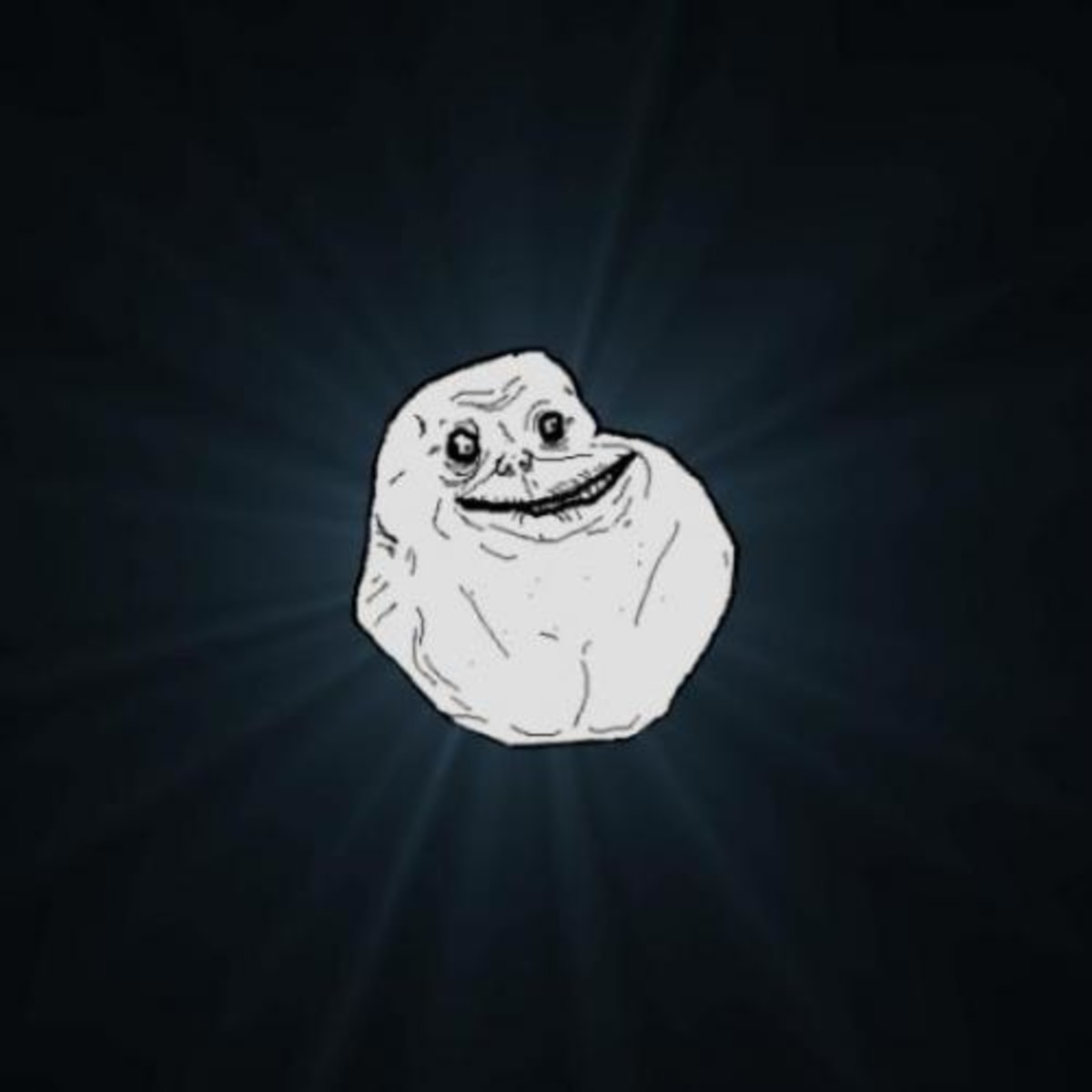 Forever Alone meme template: A lonely cartoon face communicates isolation with a simple, exaggerated expression that suits a short caption about being left out.