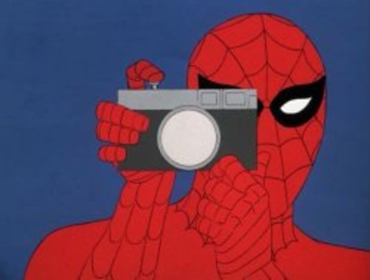 Spiderman Camera meme template