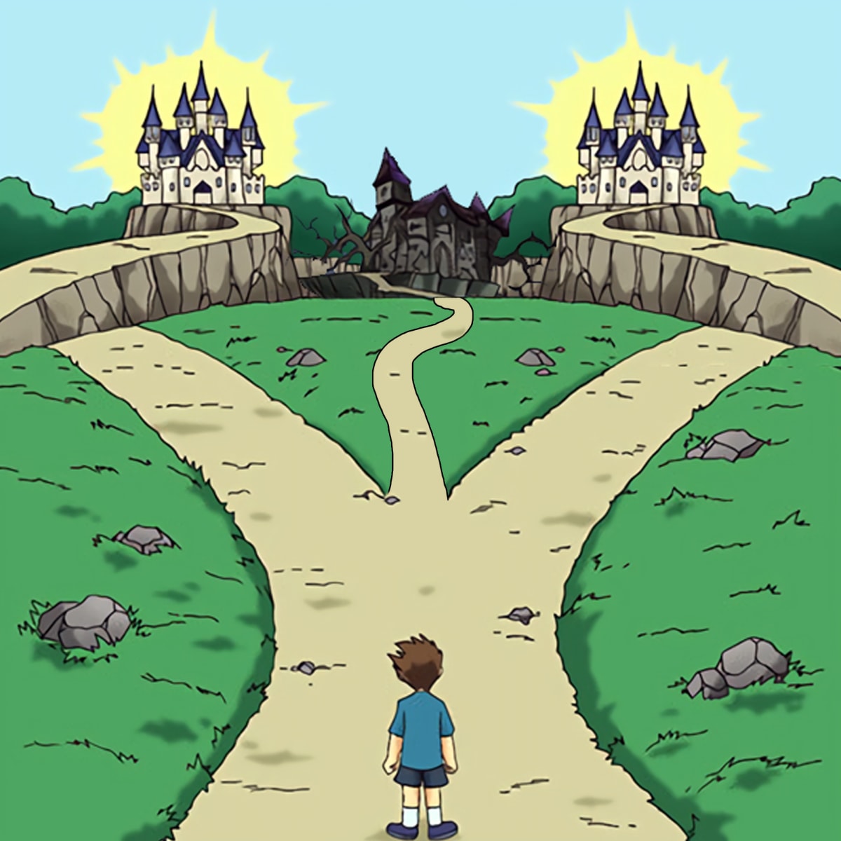 Two Paths meme template example for sequence formats