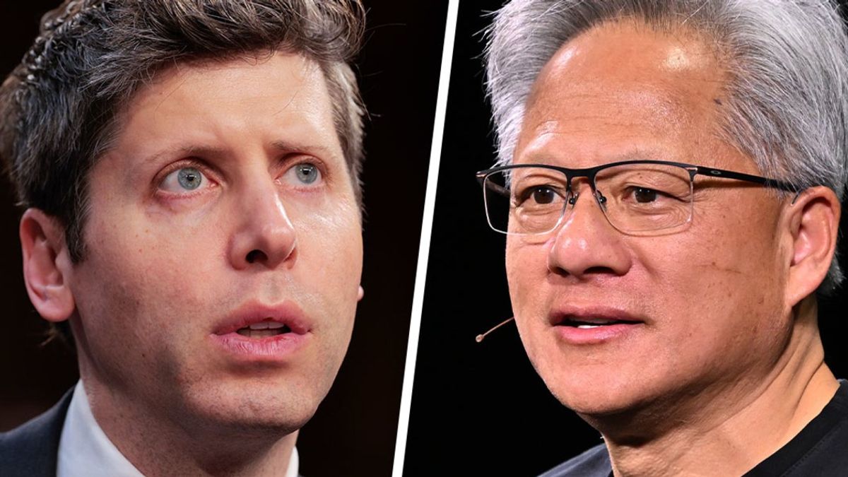 OpenAI CEO Sam Altman and Nvidia CEO Jensen Huang discuss their partnership. Credit: Getty Images