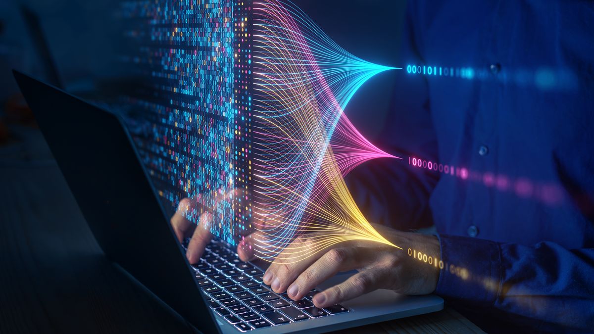 An illustration representing interconnected data streams, symbolizing the efficient data transfer facilitated by new AI tools across diverse cloud environments. Credit: Shutterstock