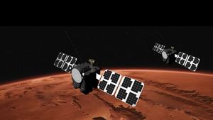 An artist's impression of satellites orbiting Mars. Credit: NASA