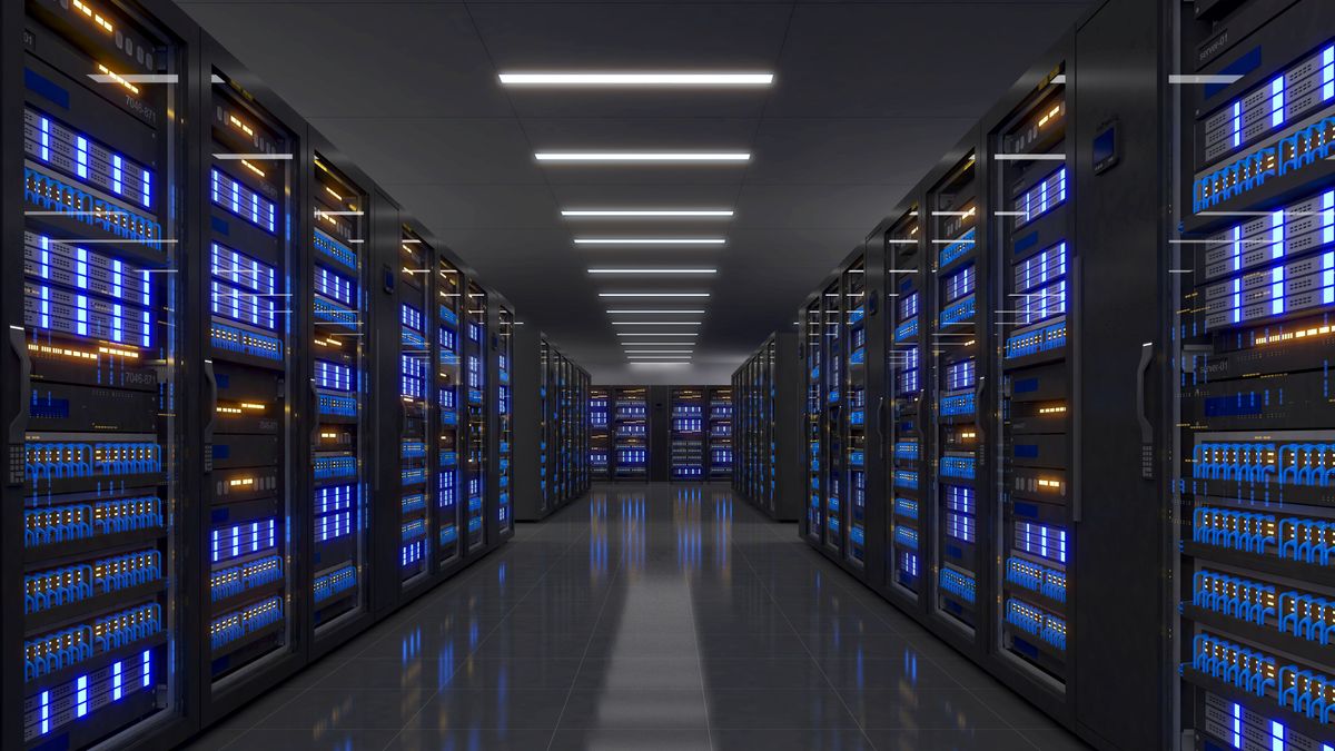 Servers within a data center being cooled by liquid. Credit: Shutterstock