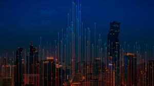 Digital data streams highlight the complex interplay of edge and cloud computing for AI. Credit: Shutterstock