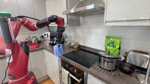 A robotic arm performs a complex manipulation task. Credit: Science Robotics