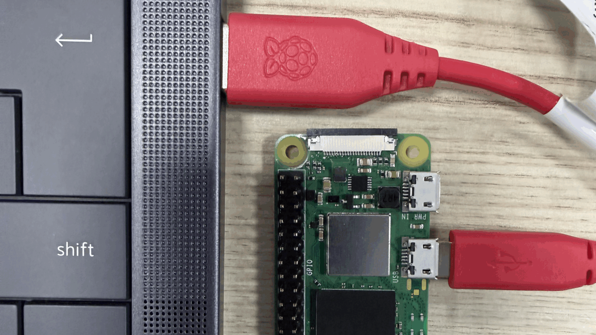 A Raspberry Pi connected via USB, streamlining headless access. Credit: hackaday.com