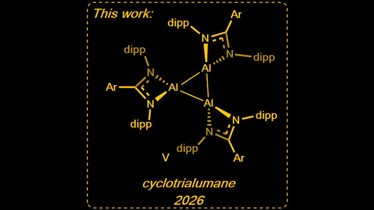 Diagram illustrating the cyclotrialumane structure, a promising new aluminum catalyst. Credit: hackaday.com