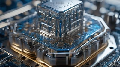 Quantum Processor Architecture Uses Mechanical Working Memory. Visualization by Stable Diffusion