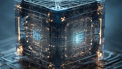 Generative AI automates quantum optimization circuit design. Visualization by Stable Diffusion