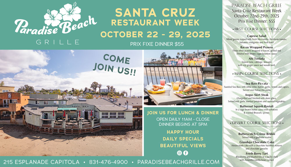 Paradise Beach Grille Restaurant Week Menu