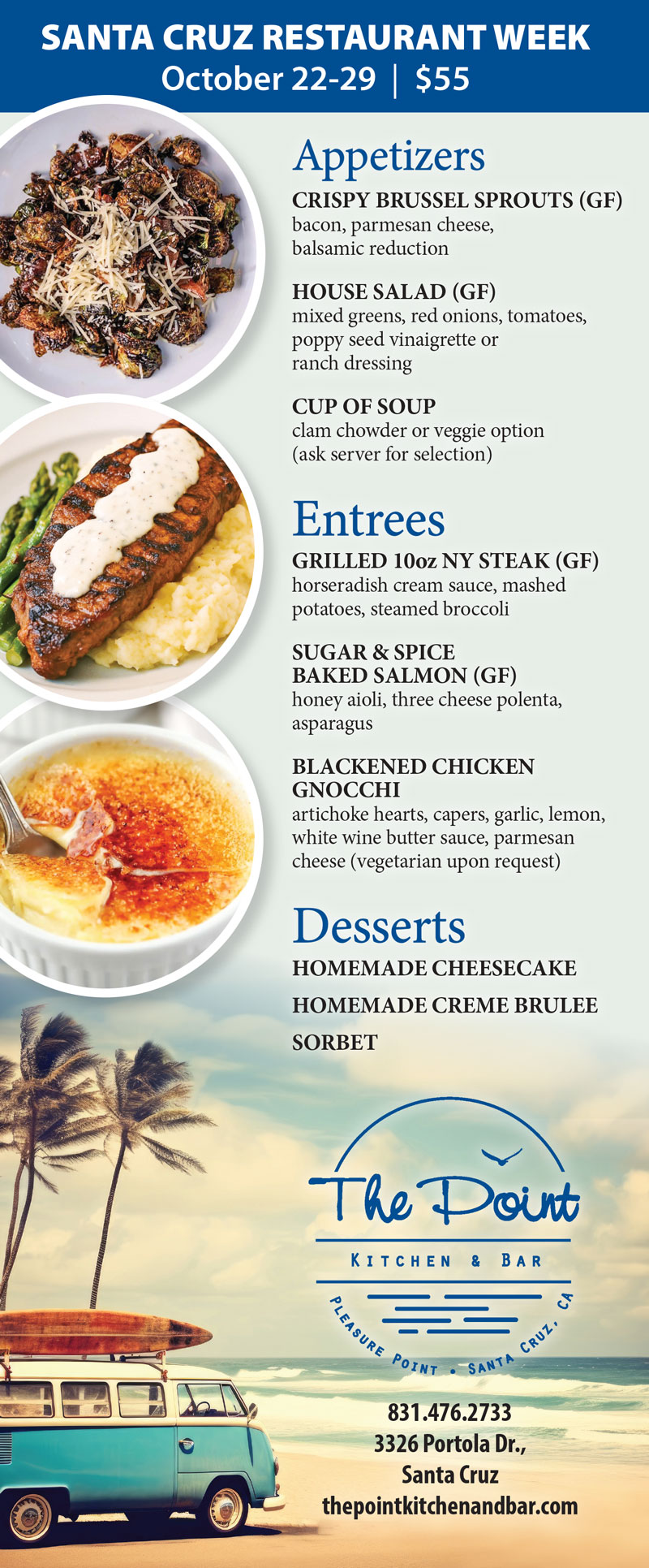 The Point Restaurant Week Menu