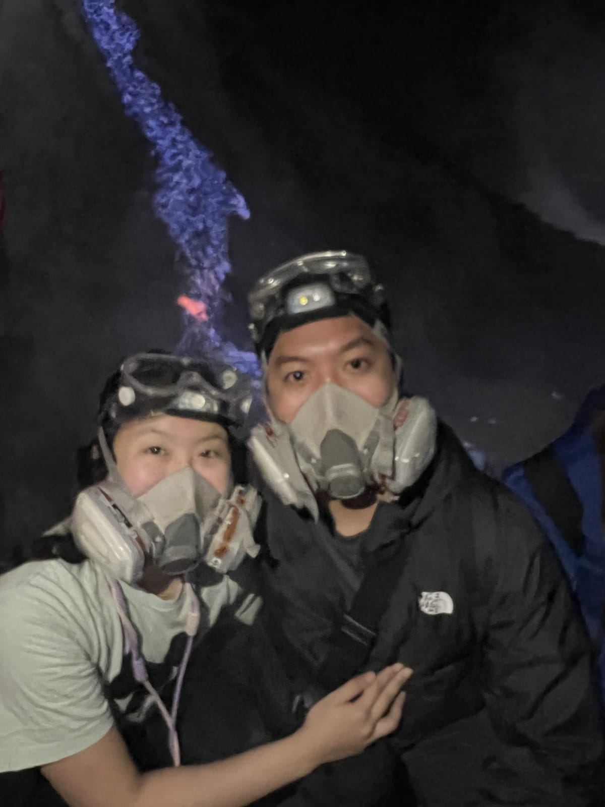 humans near blue flame